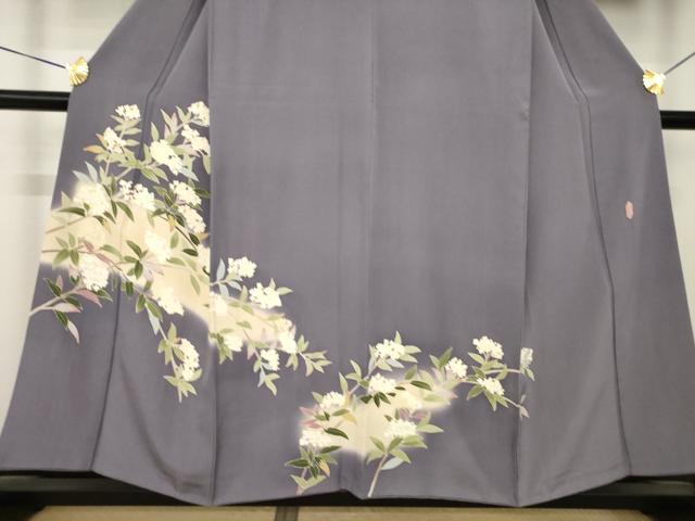 平和屋着物●本加賀友禅作家　成竹登茂男　訪問着　枝花文　正絹　逸品　AABK3908ck