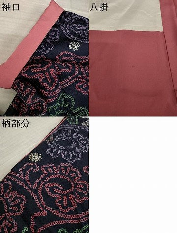 平和屋着物●上質な小紋　総絞り　唐草文　正絹　逸品　AABK3910ck