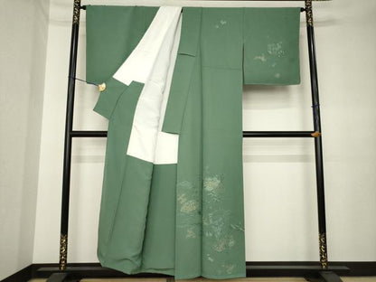 平和屋着物●訪問着　総刺繍　貝桶花文　正絹　逸品　AABK3913ck
