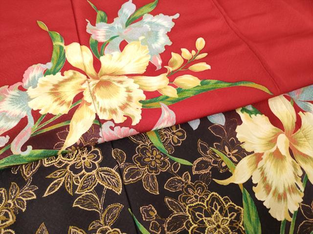 平和屋着物●豪華振袖　刺繍　草花文　正絹　逸品　AABK3914ck