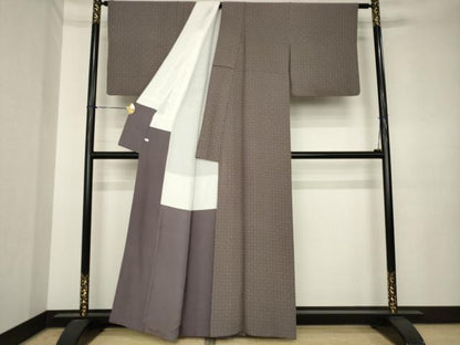 平和屋着物●江戸小紋　色紙文　東武百貨店扱い　正絹　逸品　AABK3919ck