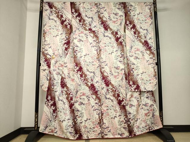 平和屋着物●豪華振袖　草花文　金彩　正絹　逸品　AABK3920ck
