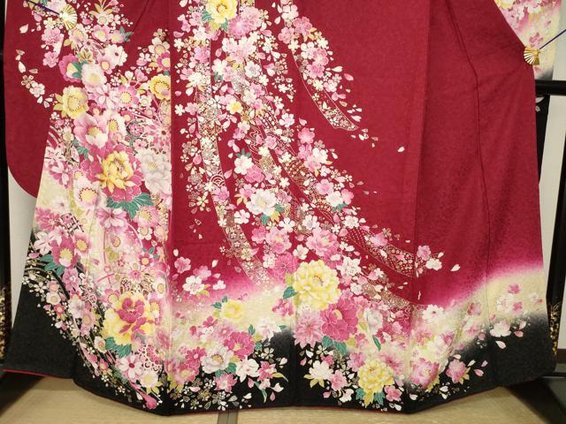 平和屋着物●豪華振袖　刺繍　花毬文　暈し染め　金銀糸　金銀彩　銀通し地　正絹　逸品　AABK3921ck