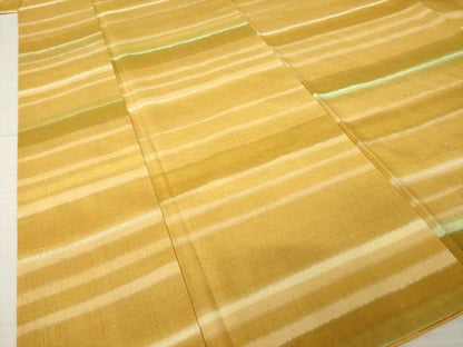 平和屋着物●上質な紬　横段文　正絹　逸品　AABK3923ck