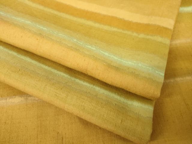 平和屋着物●上質な紬　横段文　正絹　逸品　AABK3923ck