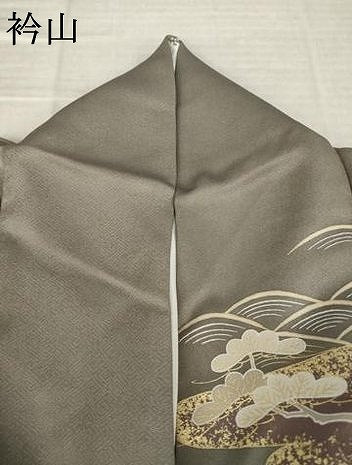 平和屋着物●訪問着　駒刺繍　渡り橋松文　正絹　逸品　AABK3925ck