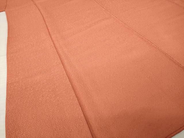 平和屋着物●五木ひろし　色無地　楓花地紋　肉桂色　正絹　逸品　AABK3932ck
