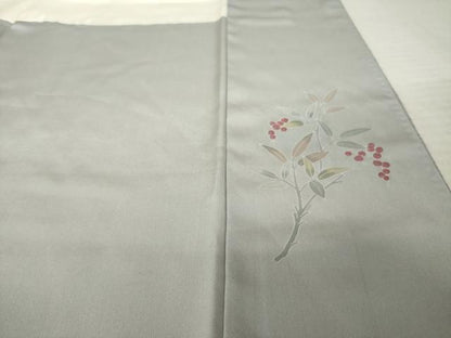 平和屋着物●京加賀友禅　百貫達雄監修　色無地　霞地紋　潤色　正絹　逸品　AABK3933ck