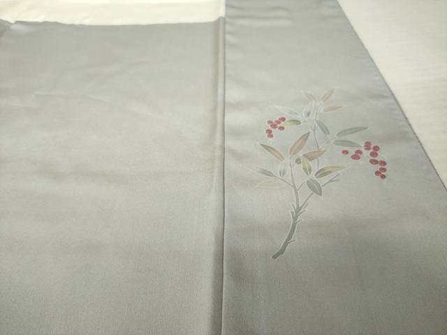 平和屋着物●京加賀友禅　百貫達雄監修　色無地　霞地紋　潤色　正絹　逸品　AABK3933ck
