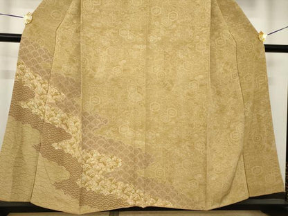 平和屋着物●江戸小紋　訪問着　雲重ね吉祥花文　正絹　逸品　AABK3934ck