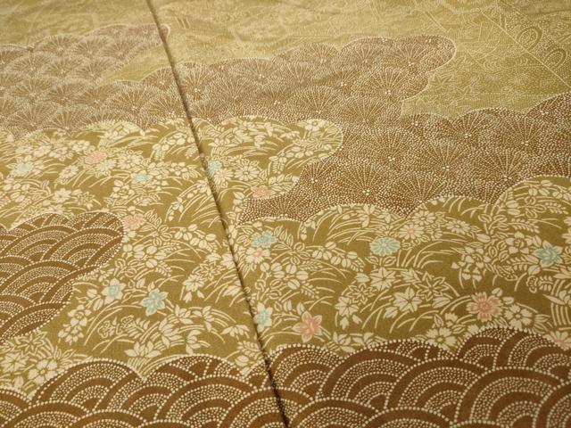 平和屋着物●江戸小紋　訪問着　雲重ね吉祥花文　正絹　逸品　AABK3934ck