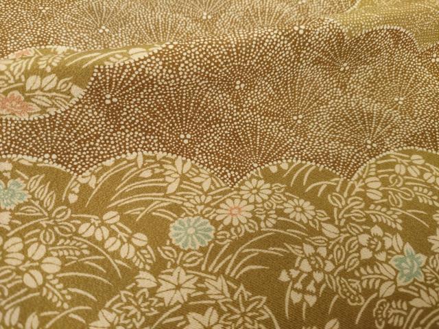 平和屋着物●江戸小紋　訪問着　雲重ね吉祥花文　正絹　逸品　AABK3934ck