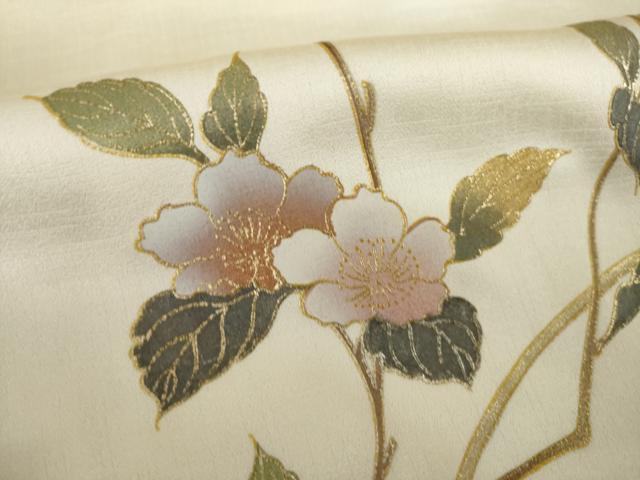 平和屋着物●訪問着　螺鈿　枝花文　暈し染め　金銀彩　正絹　逸品　AABK3935ck