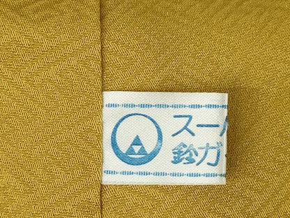 平和屋着物●上質な色無地　紋意匠　芥子色　鈴乃屋扱い　正絹　逸品　AABK3936ck