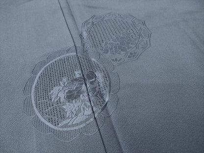 平和屋着物●訪問着　総刺繍　中国三大刺繍　スワトウ刺繍　汕頭刺繍　鏡裏花文　正絹　逸品　AABK3937ck