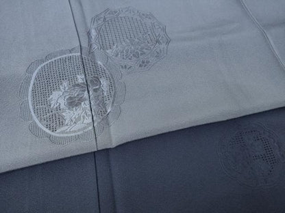 平和屋着物●訪問着　総刺繍　中国三大刺繍　スワトウ刺繍　汕頭刺繍　鏡裏花文　正絹　逸品　AABK3937ck