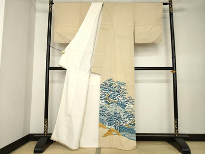 平和屋着物●本加賀友禅作家　押田正義　色留袖　風景文　正絹　逸品　AABK3938ck