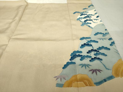 平和屋着物●本加賀友禅作家　押田正義　色留袖　風景文　正絹　逸品　AABK3938ck