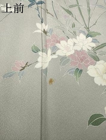 平和屋着物●訪問着　友禅　枝花文　ロング丈　正絹　逸品　AABK3939ck