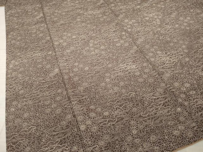 平和屋着物●江戸小紋　流水花文　正絹　逸品　AABK3940ck
