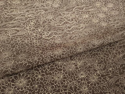平和屋着物●江戸小紋　流水花文　正絹　逸品　AABK3940ck