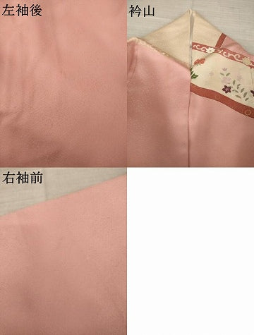 平和屋着物●訪問着　刺繍　草花文　金彩　正絹　逸品　AABK3941ck