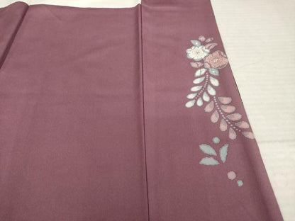 平和屋着物●訪問着　辻が花　流水花文　黒地　正絹　逸品　AABK3943ck