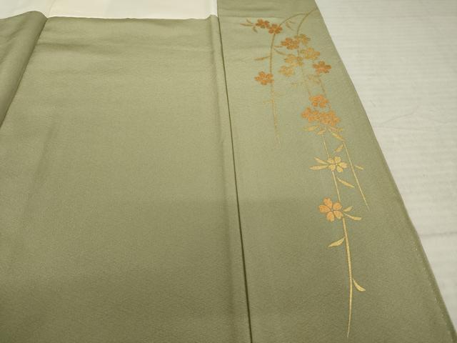 平和屋着物●訪問着　作家物　流水枝花文　暈し染め　金彩　正絹　逸品　AABK3948ck