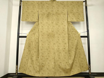 平和屋着物●上質な紬　琉球絣文様　正絹　逸品　AABK3949ck