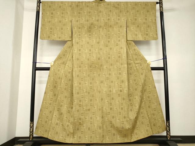 平和屋着物●上質な紬　琉球絣文様　正絹　逸品　AABK3949ck