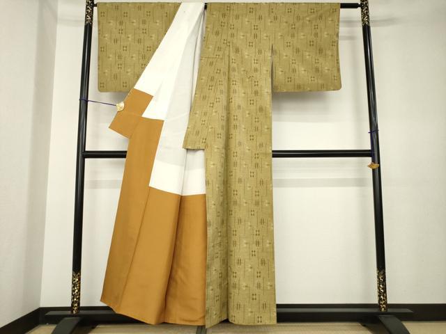 平和屋着物●上質な紬　琉球絣文様　正絹　逸品　AABK3949ck