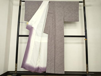 平和屋着物●江戸小紋　菊　正絹　逸品　AABK3950ck