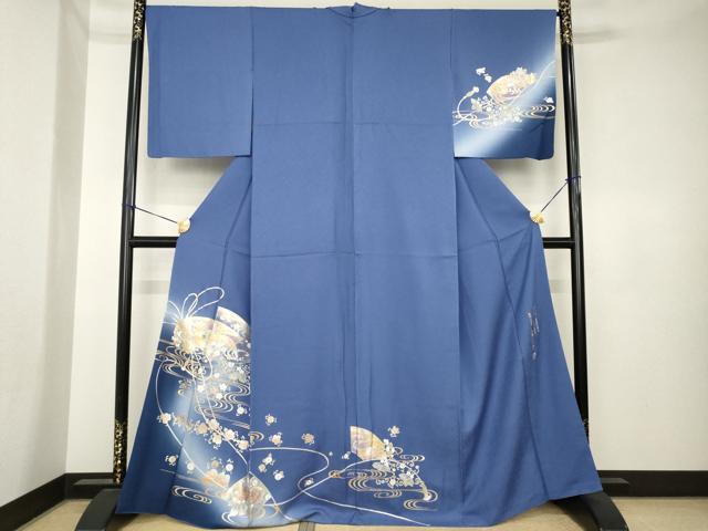 平和屋着物●金彩友禅　卓越技能者・名工・和田光正　訪問着　地紙鳳凰花文　金銀彩　正絹　逸品　AABK3957ck