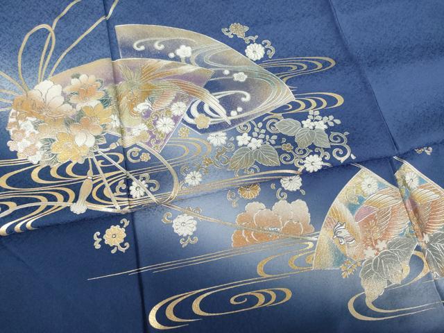 平和屋着物●金彩友禅　卓越技能者・名工・和田光正　訪問着　地紙鳳凰花文　金銀彩　正絹　逸品　AABK3957ck