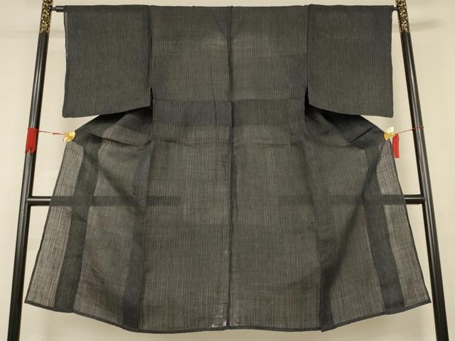 平和屋着物＊夏物　男性　上布　縞　麻　逸品　AABK3963jd