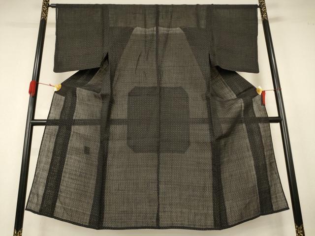 平和屋着物＊夏物　男性　上布　絣柄　麻　逸品　AABK3964jd