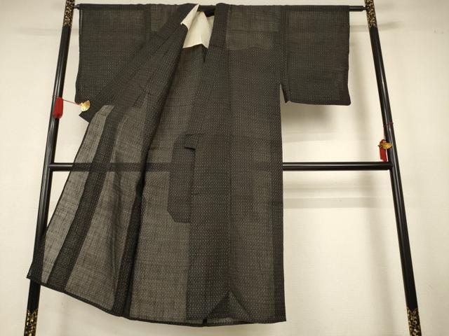 平和屋着物＊夏物　男性　上布　絣柄　麻　逸品　AABK3964jd