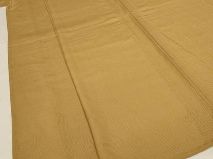 平和屋着物＊夏物　色無地　絽　黄橡色　正絹　逸品　未使用　AABK3968jd