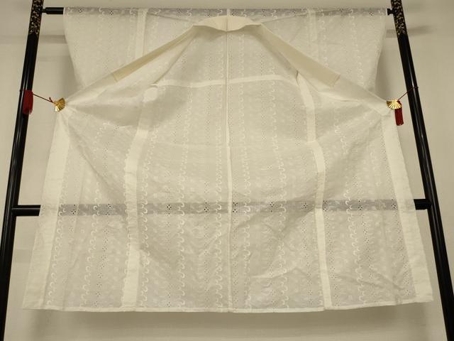 平和屋着物＊夏物　長襦袢　総レース　草花文　白色　AABK3971jd