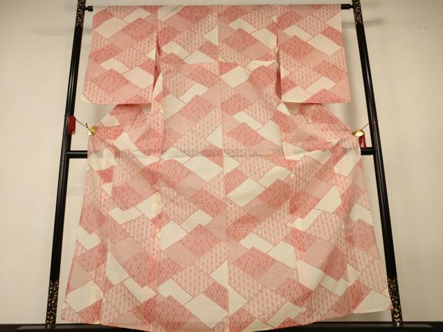 平和屋着物＊夏物　紗紬　吉祥文　正絹　逸品　AABK3975jd