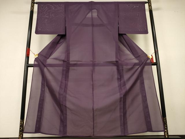 平和屋着物＊夏物　色無地　絽　滅紫色　正絹　逸品　AABK3985jd