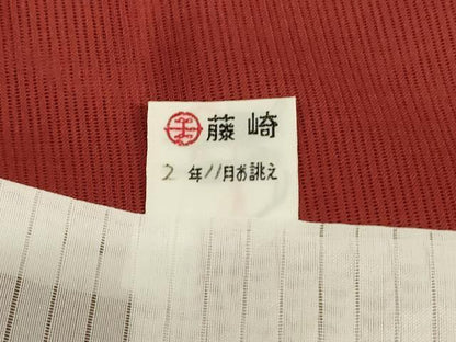 平和屋着物＊夏物　色無地　絽　海老茶色　洗える着物　AABK3987jd