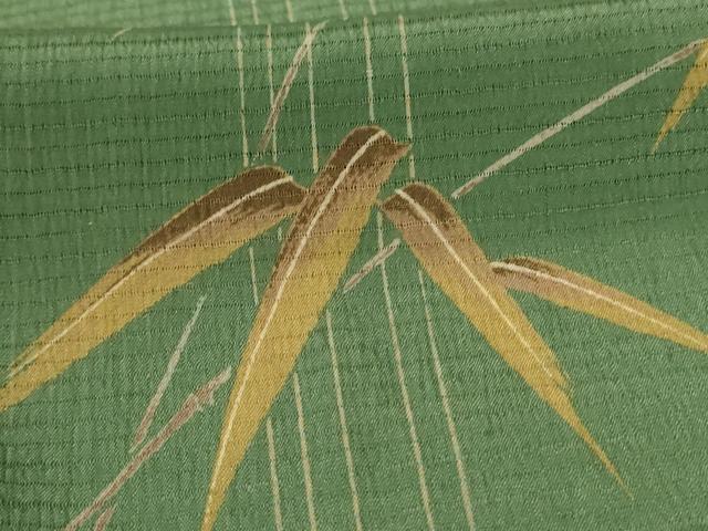 平和屋着物＊夏物　小紋　絽縮緬　枝葉文　洗える着物　AABK3992jd
