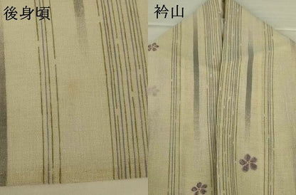 平和屋着物＊夏物　小紋　紗　花間道　洗える着物　AABK3993jd