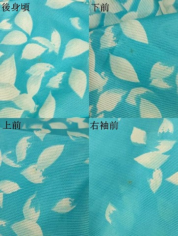 平和屋着物＊夏物　小紋　絽　舞花文　洗える着物　AABK3994jd
