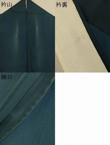 平和屋着物＊夏物　小紋　紗紬　縞　正絹　逸品　AABK3996jd