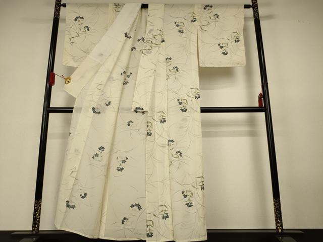 平和屋着物＊夏物　小紋　絽　草花文　正絹　逸品　AABK4001jd