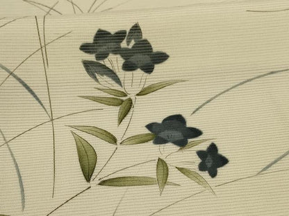 平和屋着物＊夏物　小紋　絽　草花文　正絹　逸品　AABK4001jd
