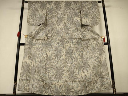 平和屋着物＊夏物　小千谷ちぢみ　花尽くし　麻　逸品　AABK4004jd