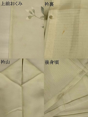 平和屋着物＊夏物　訪問着　絽　手描き　花鳥文　銀彩　正絹　逸品　AABK4005jd
